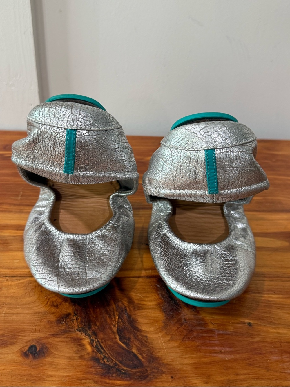 Tieks Silver Screen Leather Ballet Flats